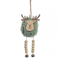 Підвіска "Пухнастий олень" зелена (6003-022)