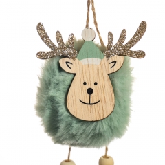 Підвіска "Пухнастий олень" зелена (6003-022)