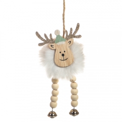 Підвіска "Пухнастий олень" біла (6003-023)