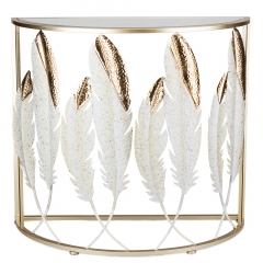 Стіл декоративний металевий "Золоті листя", 90 см (САМОВИВІЗ АБО ОКРЕМА ТТН) (8925-002)