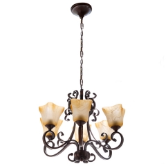 Люстра классическая коричневая на 6 плафонов из матового стекла (ZZ7725/6) (ZZ7725/6)