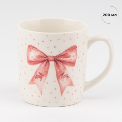 Кружка з ложечкою "Рожевий бантик", 200 мл (9250-008)