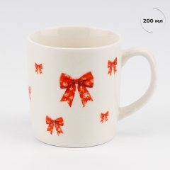 Кружка з ложечкою "Різдвяні бантики", 200 мл (9250-012)