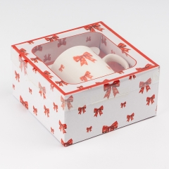 Кружка з ложечкою "Різдвяні бантики", 200 мл (9250-012)