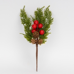 Декоративна латексна гілка "Червоні ягоди", 25 см (9258-034)