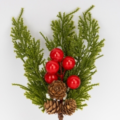 Декоративна латексна гілка "Червоні ягоди", 25 см (9258-034)
