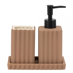 Набор для ванной "Диспенсер со стаканом", карамельный, 12 см СПАСЕННАЯ ПОЗИЦИЯ (9277-023)