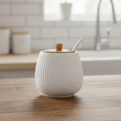 Ємність для зберігання з бамбуковою кришкою "Цукерниця", 8 см (4004-022)