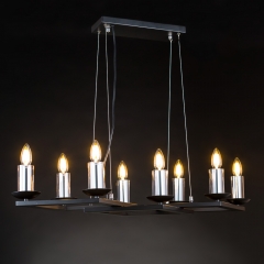 Люстра черная на 8 свечей "Прямоугольники" (FZ015/8) (FZ015/8)
