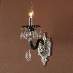 Бра на 1 лампу чёрного цвета со стразами и камнями (KC015/1W) (KC015/1W)