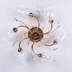 Люстра потолочная с 6 прозрачными плафонами в форме цветка (ML005/6) (ML005/6)