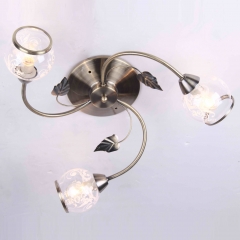 Люстра потолочная с 3 прозрачными плафонами и листочками (ML015/3) (ML015/3)
