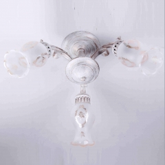 Люстра потолочная с 3 белыми плафонами и золотистым узором (ML019/3) (ML019/3)