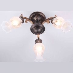 Люстра потолочная в коричневом металле и 3 прозрачными плафонами (ML020/3) (ML020/3)