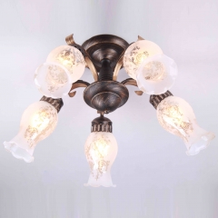 Люстра потолочная в коричневом металле и 5 прозрачными плафонами (ML020/5) (ML020/5)