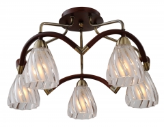 Люстра потолочная на 5 золотистых ламп. (NN004/5)