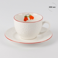 Кружка з блюдцем "Теплі рукавички", 230 мл (6035-003)