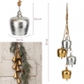 Підвіска з 4 металевих дзвіночків, срібно-золота, 57 см (6034-008)