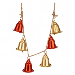 Гірлянда з 6 дзвіночками, червоно-золота, 115 см (6034-010)