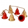 Гірлянда з 6 дзвіночками, червоно-золота, 115 см (6034-010)