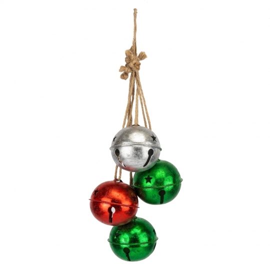 Підвіска з 4 дзвіночками, різнокольорова, 39 см (6034-012)