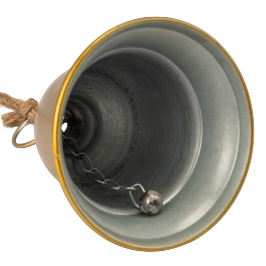 Підвіска з 2 металевих дзвіночків, золота, 58 см (6034-013)