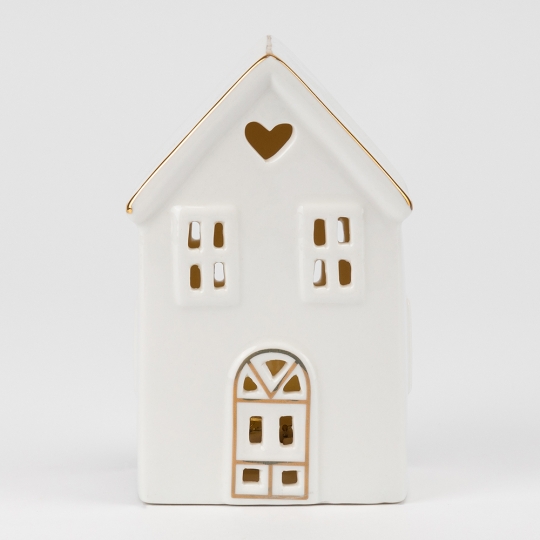 Світлодіодний будиночок (LED), білий, 13 см (6039-002)