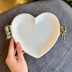 УЦІНКА Тарілка "Серце янгола", 21,9 см (Дефект фарбування,дефект заливки,бульбашки,невеликі скол на дні,потертості) (00BR-4000-040)