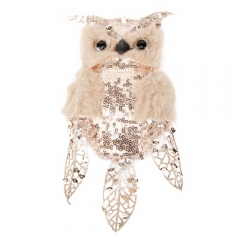 Новорічна іграшка "Мудра сова" золота (6018-006)