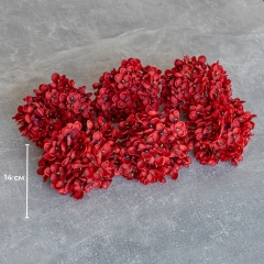 Головка гортензії дрібноквіткової, червона, 14 см (9222-014)