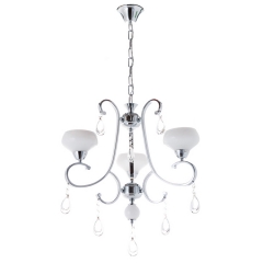 Люстра классическая цвета хром с 3 матовыми белыми плафонами (OU008/3/chrom) (OU008/3/chrom)