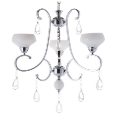 Люстра классическая цвета хром с 3 матовыми белыми плафонами (OU008/3/chrom) (OU008/3/chrom)