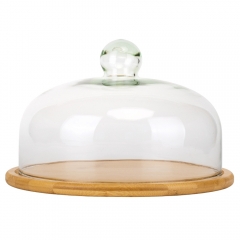 УЦІНКА Підставка для торта "Смак життя", 29,5 см (Дефект покриття дощечки,пошкодження,бульбашки,сміття у склі) (00BR-9184-011/1)