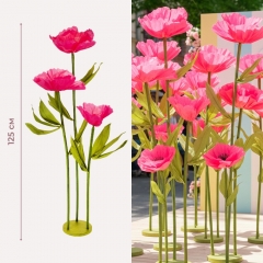 Великі ростові декоративні квіти на стійці, рожеві, 125 см (2030-001)
