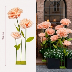 Великі ростові декоративні квіти на стійці, пудрові, 155 см (2030-004)