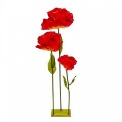 Великі ростові декоративні квіти на стійці, червоні, 155 см (2030-005)