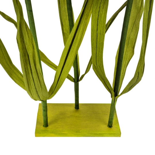 Большие ростовые декоративные цветы на стойке, бело-оранжевые, 165 см (2030-006)