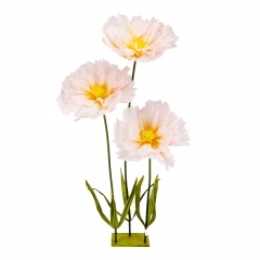 Великі ростові декоративні квіти на стійці, біло-жовті, 165 см (2030-007)