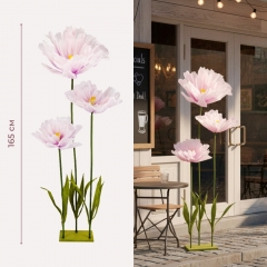 Великі ростові декоративні квіти на стійці, лілові, 165 см (2030-008)