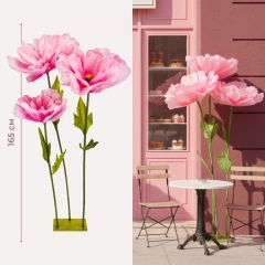 Великі ростові декоративні квіти на стійці, рожеві, 165 см (2030-010)