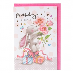 Вітальна листівка з конвертом до Дня Народження "Кролик" (3000-017)