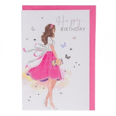 Вітальна листівка з конвертом до Дня Народження "Леді" (3000-021)