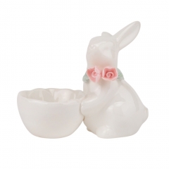Підставка під яйце "Білий кролик", біла, 8,5 см (5009-015)