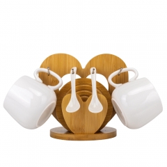 Набір кружок з бамбуковою підставкою "Серце", 16 см (9184-009)