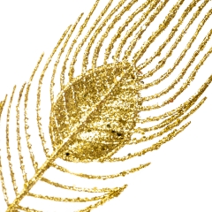 Декоративна гілка "Перо павича золоте" (8002-017)