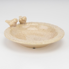 Керамічне блюдо "Пташки", кремове, 27 см (4011-007)