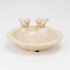 Керамічне блюдо "Пташки", кремове, 23 см (4011-008)