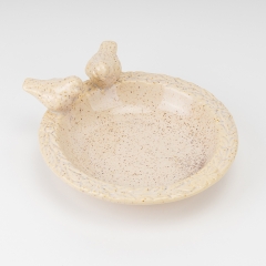 Керамічне блюдо "Пташки", кремове, 23 см (4011-008)