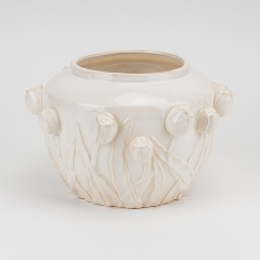 Ваза "Квітучий сад", кремова, 19 см (4011-026)