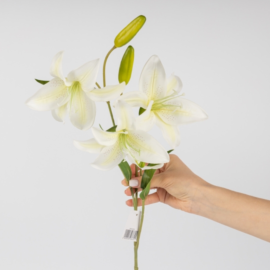 Штучна лілія, біла, 77 см (2019-016) Штучна лілія, біла, 77 см (2019-016)